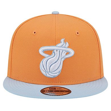 Men's New Era Orange/Light Blue Miami Heat 2-Tone Color Pack 9FIFTY Snapback Hat