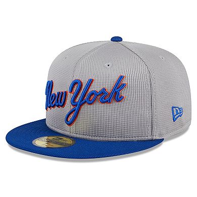 Men's New Era  Gray New York Mets 2024 Batting Practice 59FIFTY Fitted Hat