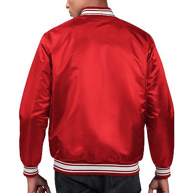 Men's Starter Red Atlanta Falcons Locker Room Satin Varsity Full-Snap Jacket