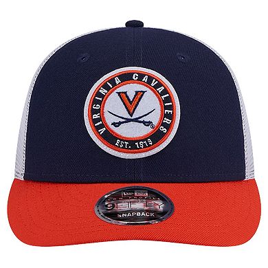 Men's New Era Navy Virginia Cavaliers Throwback Circle Patch 9FIFTY Trucker Snapback Hat