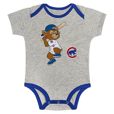 Newborn & Infant Gray/White Chicago Cubs Two-Pack Play Ball Bodysuit Set
