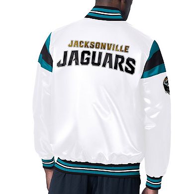 Men's Starter White Jacksonville Jaguars Satin Full-Snap Varsity Jacket