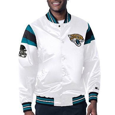 Men's Starter White Jacksonville Jaguars Satin Full-Snap Varsity Jacket