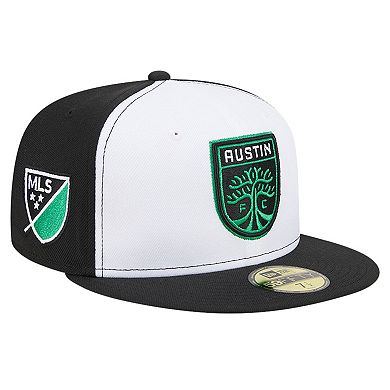 Men's New Era White/Black Austin FC 2024 Kick Off Collection 59FIFTY Fitted Hat
