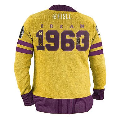 Unisex FISLL x Black History Collection  Gold Los Angeles Lakers Full-Button Cardigan Sweater