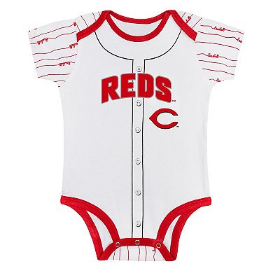 Newborn & Infant Gray/White Cincinnati Reds Two-Pack Play Ball Bodysuit Set