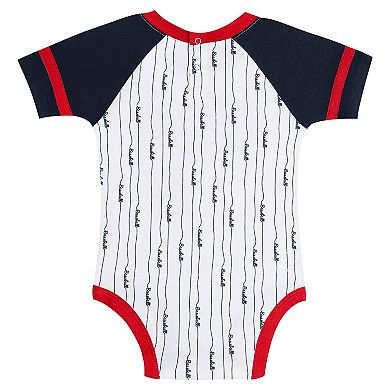 Newborn & Infant White Minnesota Twins Base Hitter Bodysuit, Bib & Bootie Set