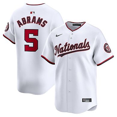 Men's Nike CJ Abrams White Washington Nationals Home Limited Player Jersey