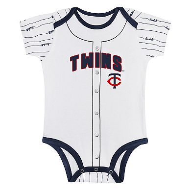 Newborn & Infant Gray/White Minnesota Twins Two-Pack Play Ball Bodysuit Set