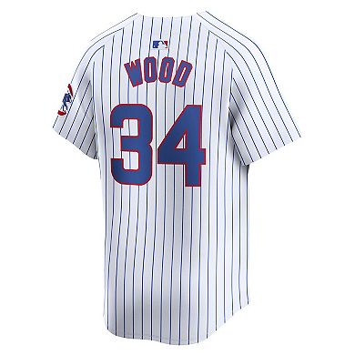 Men's Nike Kerry Wood White Chicago Cubs Home Limited Player Jersey