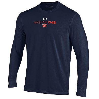 Unisex Under Armour  Navy Auburn Tigers 2024 On-Court Bench Unity Performance Long Sleeve T-Shirt