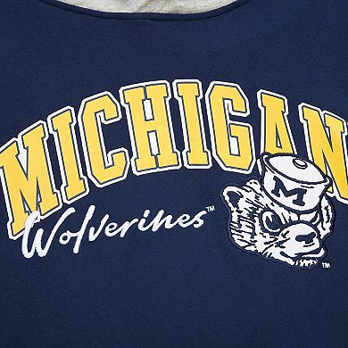 Men's Mitchell & Ness Navy Michigan Wolverines Arched Fleece Pullover Hoodie