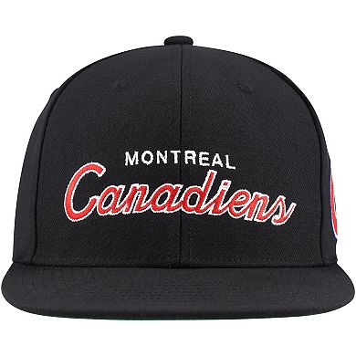 Men's Mitchell & Ness Black Montreal Canadiens Core Team Script 2.0 Snapback Hat