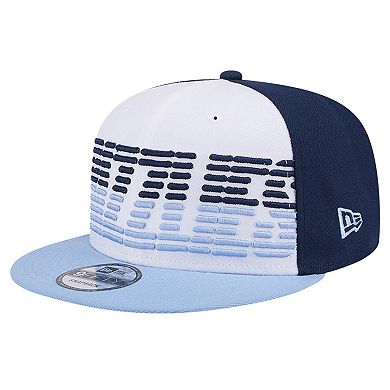 Men's New Era White/Light Blue Memphis Grizzlies Throwback Gradient Tech Font 9FIFTY Snapback Hat