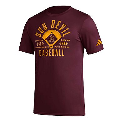 Men's adidas  Maroon Arizona State Sun Devils Exit Velocity Baseball Pregame AEROREADY T-Shirt