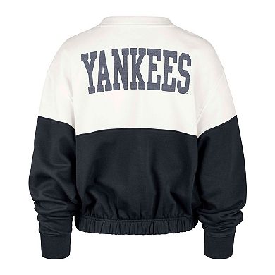 Women's '47 White/Navy New York Yankees Take Two Bonita Pullover Sweatshirt
