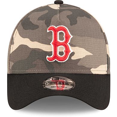 Men's New Era Boston Red Sox Camo Crown A-Frame 9FORTY Adjustable Hat