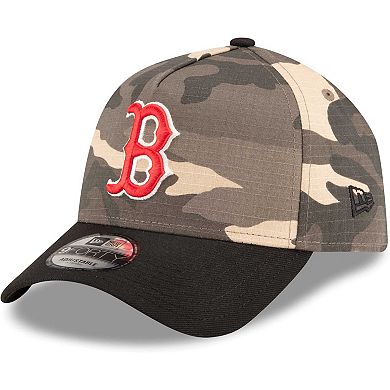 Men's New Era Boston Red Sox Camo Crown A-Frame 9FORTY Adjustable Hat