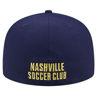 Men's New Era White/Navy Nashville SC 2024 Kick Off Collection 59FIFTY Fitted Hat