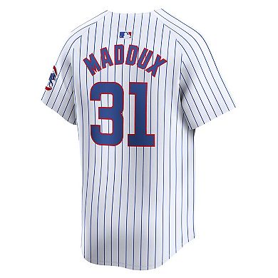 Men's Nike Greg Maddux White Chicago Cubs Home Limited Player Jersey