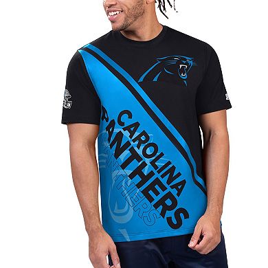 Men's Starter Black/Blue Carolina Panthers Finish Line Extreme Graphic T-Shirt