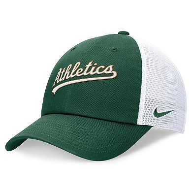 Men's Nike Green Oakland Athletics Evergreen Wordmark Trucker Adjustable Hat