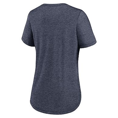 Women's Nike Heather Navy Houston Astros Knockout Team Stack Tri-Blend T-Shirt