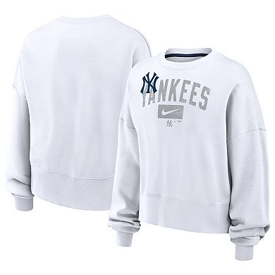 Women's Nike White New York Yankees Pullover Sweatshirt