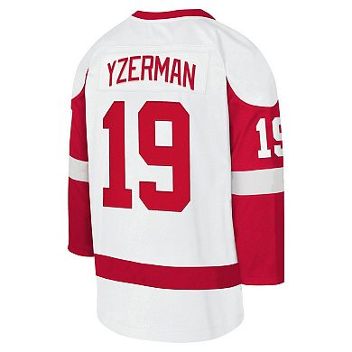 Youth Mitchell & Ness Steve Yzerman White Detroit Red Wings 1983-84 Blue Line Player Jersey