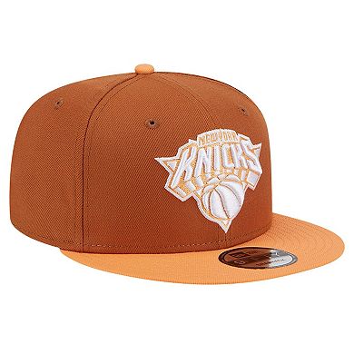 Men's New Era Brown/Orange New York Knicks 2-Tone Color Pack 9FIFTY Snapback Hat