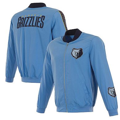 Men's JH Design  Light Blue Memphis Grizzlies Full-Zip Bomber Jacket