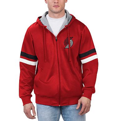Men's G-III Sports by Carl Banks Red Portland Trail Blazers Contender Full-Zip Hoodie Jacket