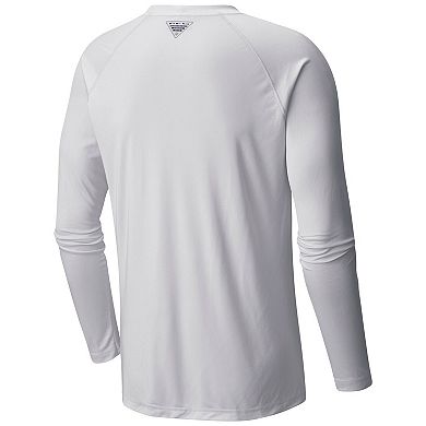 Men's  Columbia White New York Islanders Terminal Tackle Omni-Shade Raglan Long Sleeve T-Shirt