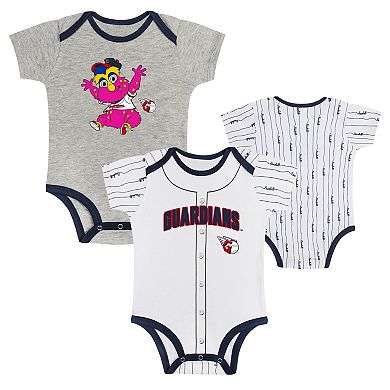 Newborn & Infant Gray/White Cleveland Guardians Two-Pack Play Ball Bodysuit Set