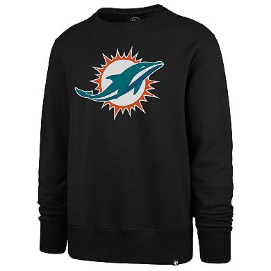 Men's '47 Black Miami Dolphins Imprint Headline Pullover Sweatshirt