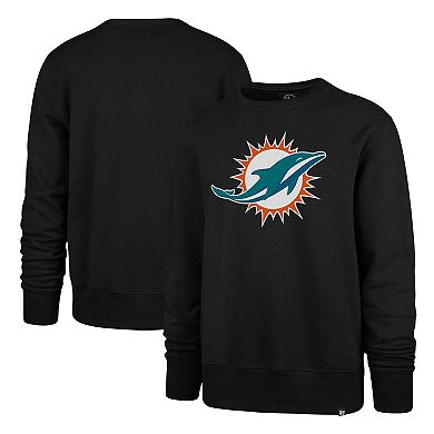 Men's '47 Black Miami Dolphins Imprint Headline Pullover Sweatshirt