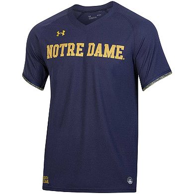 Men's Under Armour Navy Notre Dame Fighting Irish Softball V-Neck Jersey