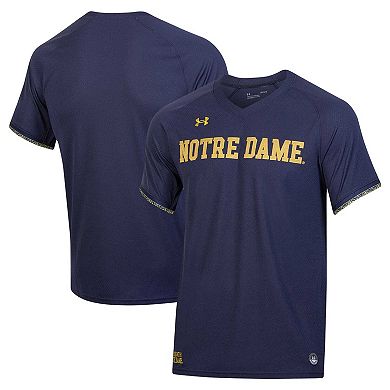 Men's Under Armour Navy Notre Dame Fighting Irish Softball V-Neck Jersey