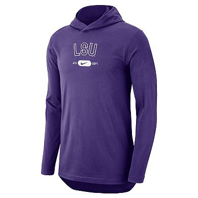 Men's Nike Purple LSU Tigers Campus Performance Long Sleeve Hoodie T-Shirt