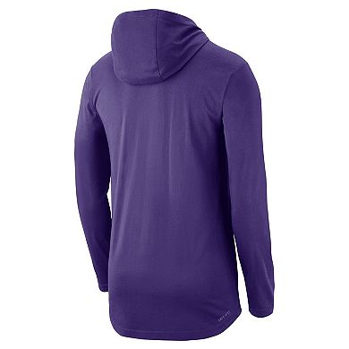 Men's Nike Purple LSU Tigers Campus Performance Long Sleeve Hoodie T-Shirt