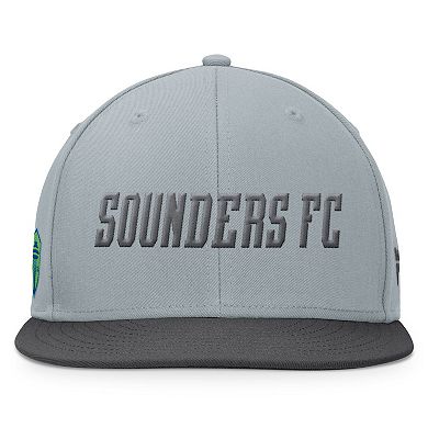 Men's Fanatics Branded Gray/Black Seattle Sounders FC Smoke Snapback Hat