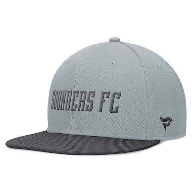 Men's Fanatics Branded Gray/Black Seattle Sounders FC Smoke Snapback Hat