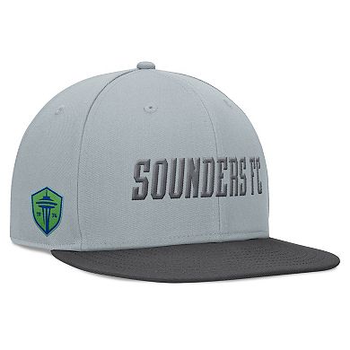 Men's Fanatics Branded Gray/Black Seattle Sounders FC Smoke Snapback Hat