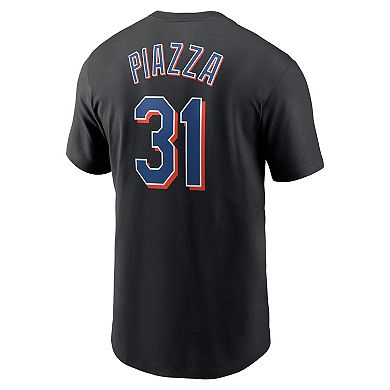 Men's Nike Mike Piazza Black New York Mets Fuse Name & Number T-Shirt