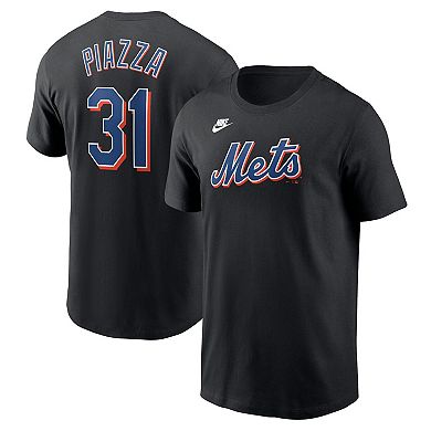 Men's Nike Mike Piazza Black New York Mets Fuse Name & Number T-Shirt