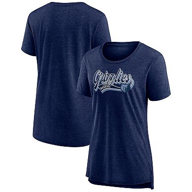 Women's Fanatics Branded Heather Navy Memphis Grizzlies League Leader Tri-Blend T-Shirt