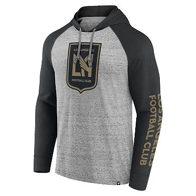 Men's Fanatics Branded Steel LAFC Deflection Raglan Pullover Hoodie