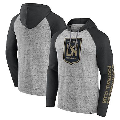 Men's Fanatics Branded Steel LAFC Deflection Raglan Pullover Hoodie