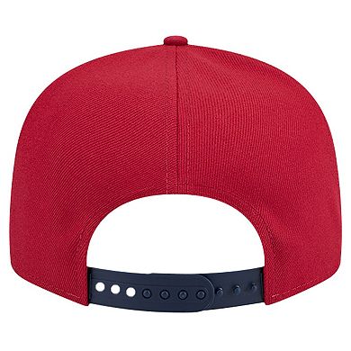 Men's New Era White/Navy Denver Nuggets Throwback Gradient Tech Font 9FIFTY Snapback Hat