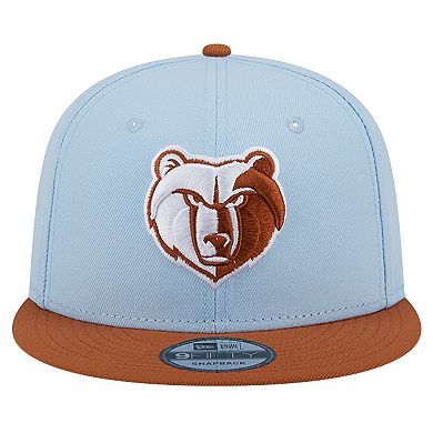Men's New Era Light Blue/Brown Memphis Grizzlies 2-Tone Color Pack 9FIFTY Snapback Hat